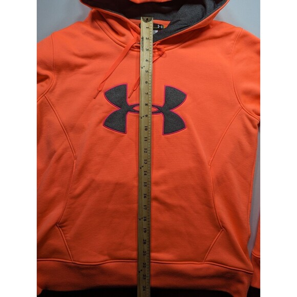 Under Armour Semi-Fitted Hoodie Sweatshirt Long Sleeve Women Size Large Pink - Picture 2 of 6